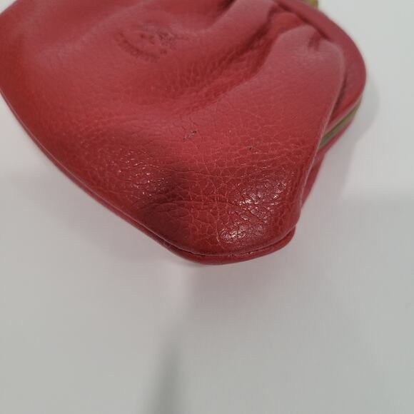 IL BISONTE Coin Purse Wallet Small Red Kiss Lock Geniue Leather Made in Italy - Picture 9 of 10